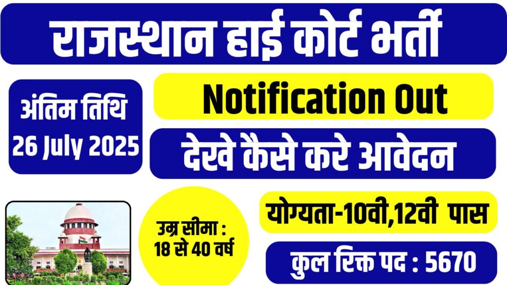 Rajasthan High Court D Grade Bharti