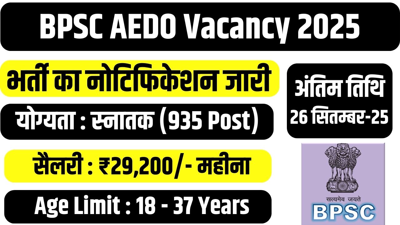 BPSC AEDO Vacancy 2025