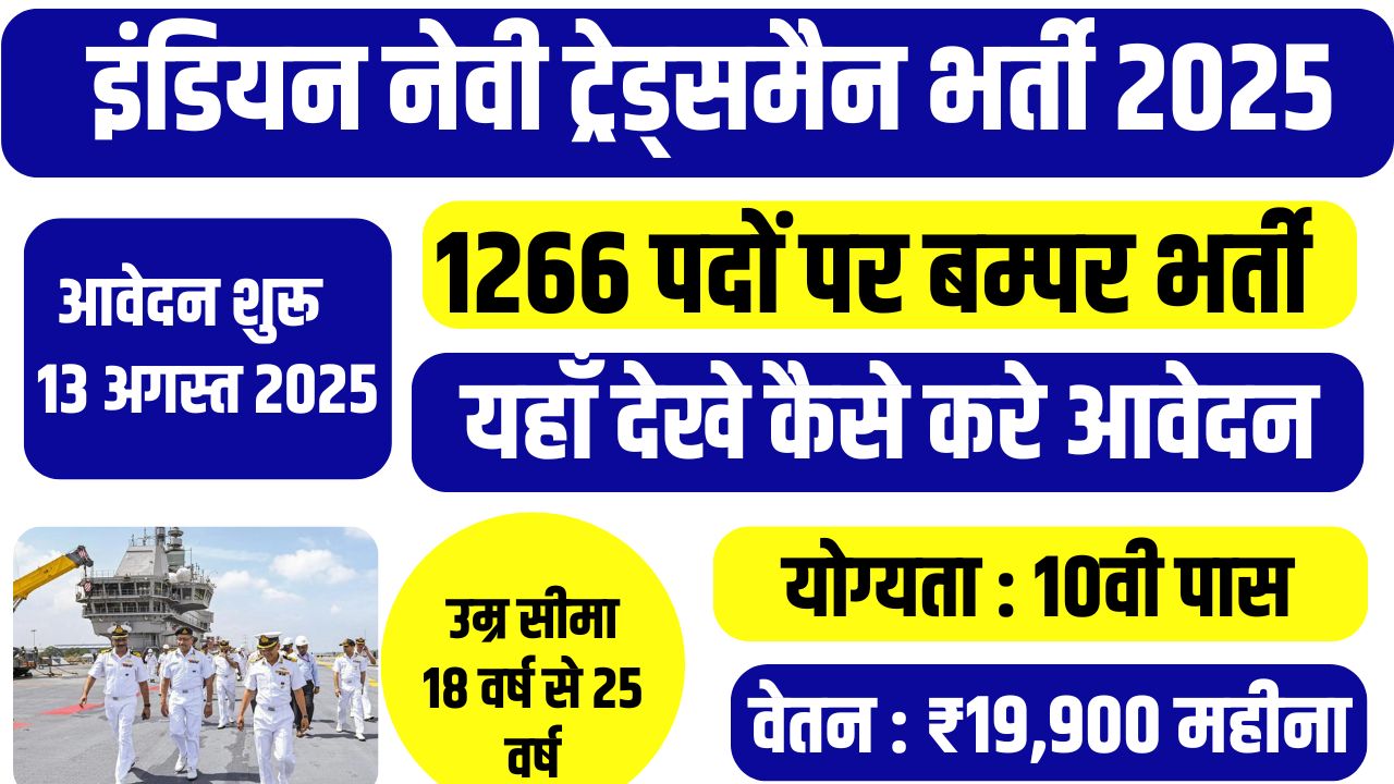 Indian Navy Tradesman Skilled Bharti 2025