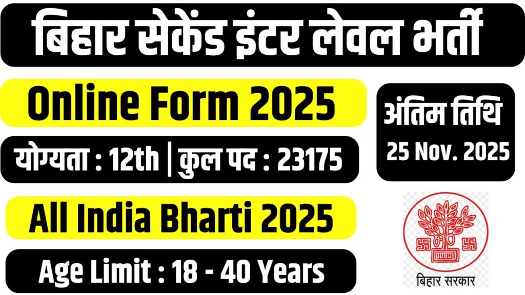 Bihar Second Inter Level Bharti