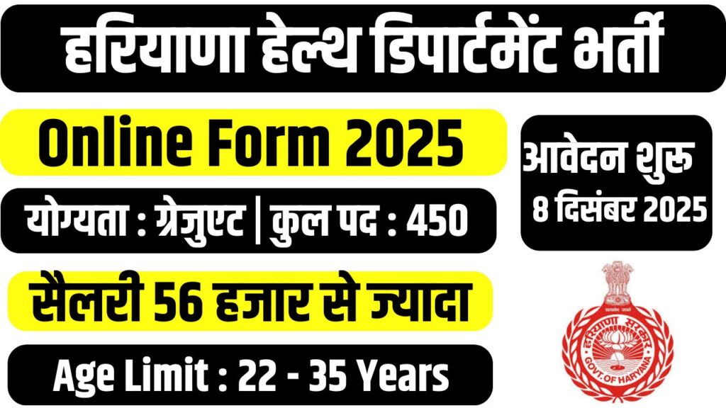 Hariyana Health Department Bharti 2025