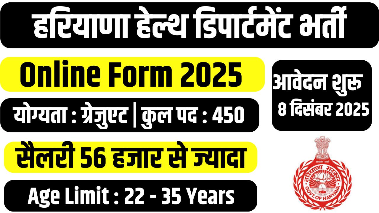Hariyana Health Department Bharti 2025
